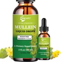 כוח נוסף 2,000 מ"ג מולליין טיפות עבור Lungs, מולליין Leaf לחלץ תוסף, אלכוהול חינם, גבוה Absorption, Powerful וטבעי מולליין נוזל טיפות עבור Lung ניקויse, Immune תמיכה תמיכה