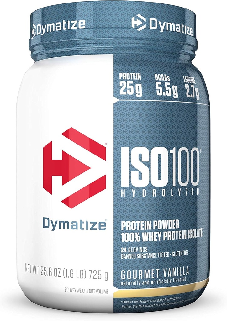 Dimatize ISO100 hydrolyzed אבקת חלבון, לבן, גורמה וניל, 25.6 Ounce