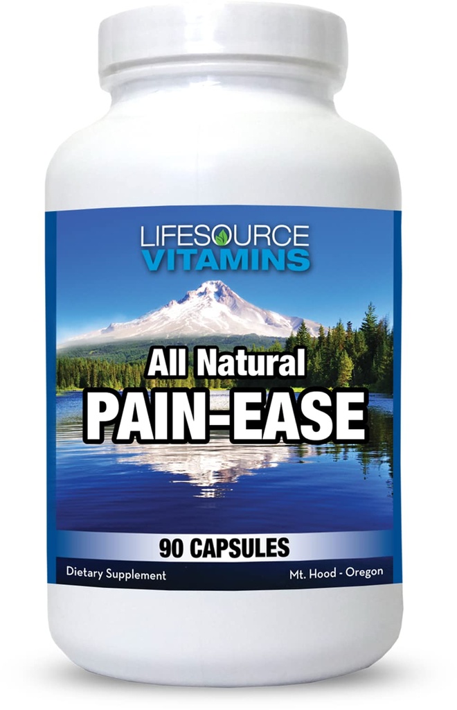 LifeSource ויטמינים All Natural Pain Ease - 20 Herbs Synergistic ו Enzymes כי באופן טבעי ומאובטח תמיכה: כאבי ראש ומיגרינים - ברכיים - כתפיים - מפרקים - כאב חקיקה - Tension