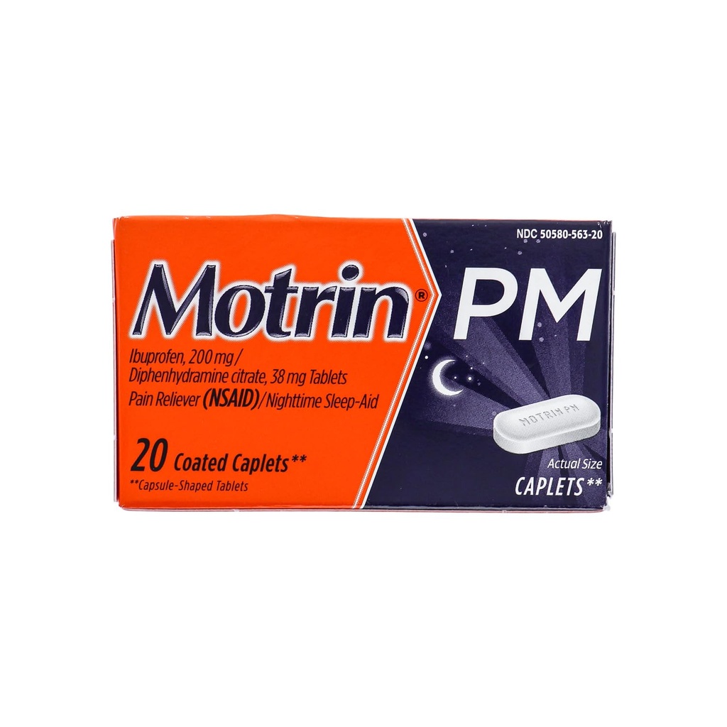 Motrin Ib Pm Caps Pack 2 גודל 20ct