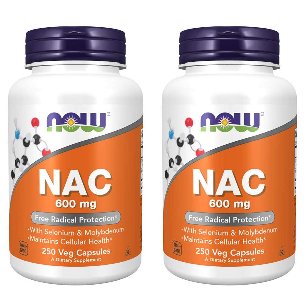 Now Foods Nac-Acetyl Cysteine 600 מ"ג, 250 Vcaps (500 (250X2)