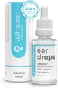 Whisper Ear Drops | 2oz | ארה"ב | All Natural Swimmers Ear טיפות עבור מבוגרים עם אוזניות אישיות | אוזניהם של שפימר נושרים את האוזן עם Acetic Acid אוזניים טיפות