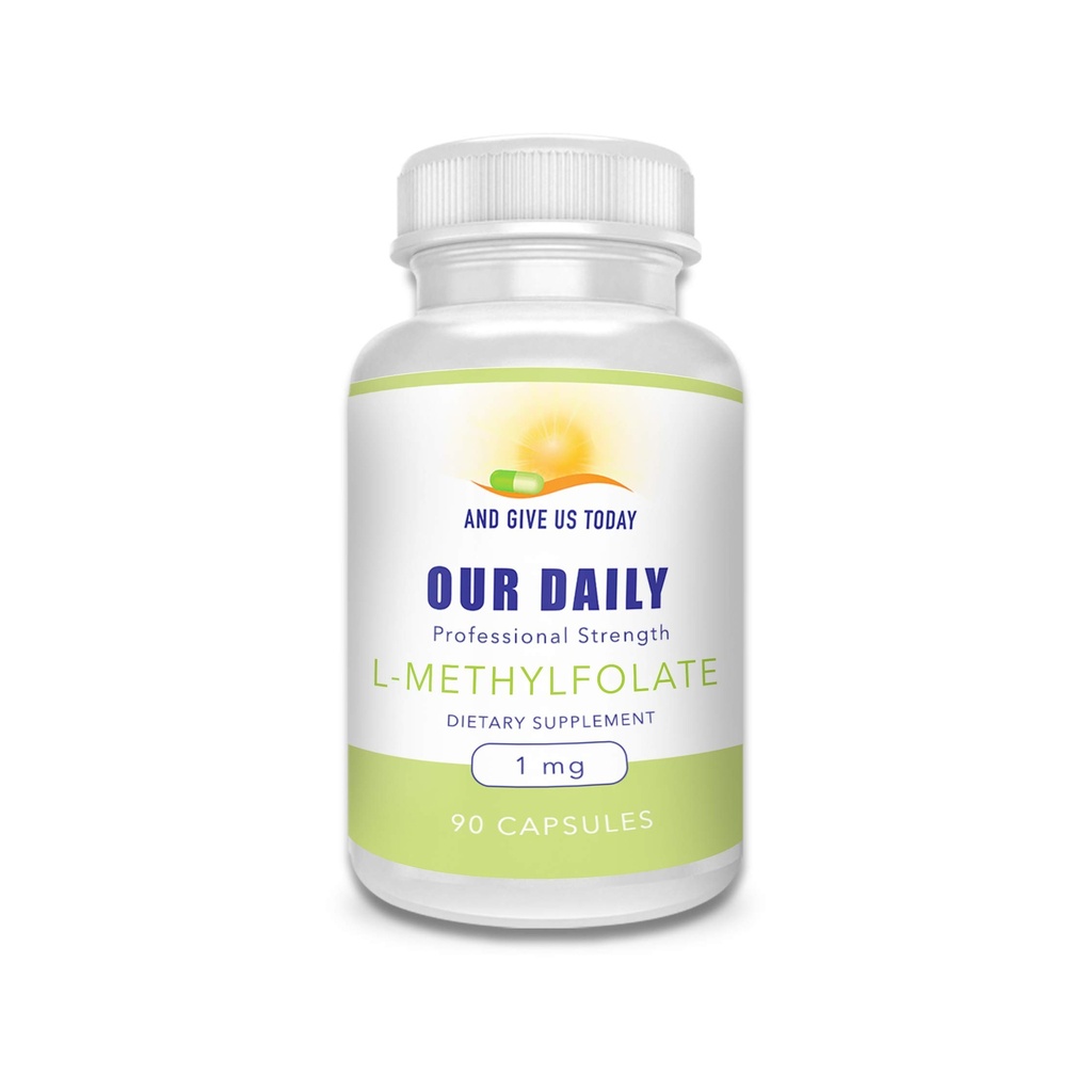 The Daily Vites L-Methylfolate 1 מ"ג / 1000 mcg כוח מקסימלי Active Folate, 5-MTHF, Filler Free, Gluten Free, non-GMO, Vegetarian קפסולות 90 (Pack of 1)