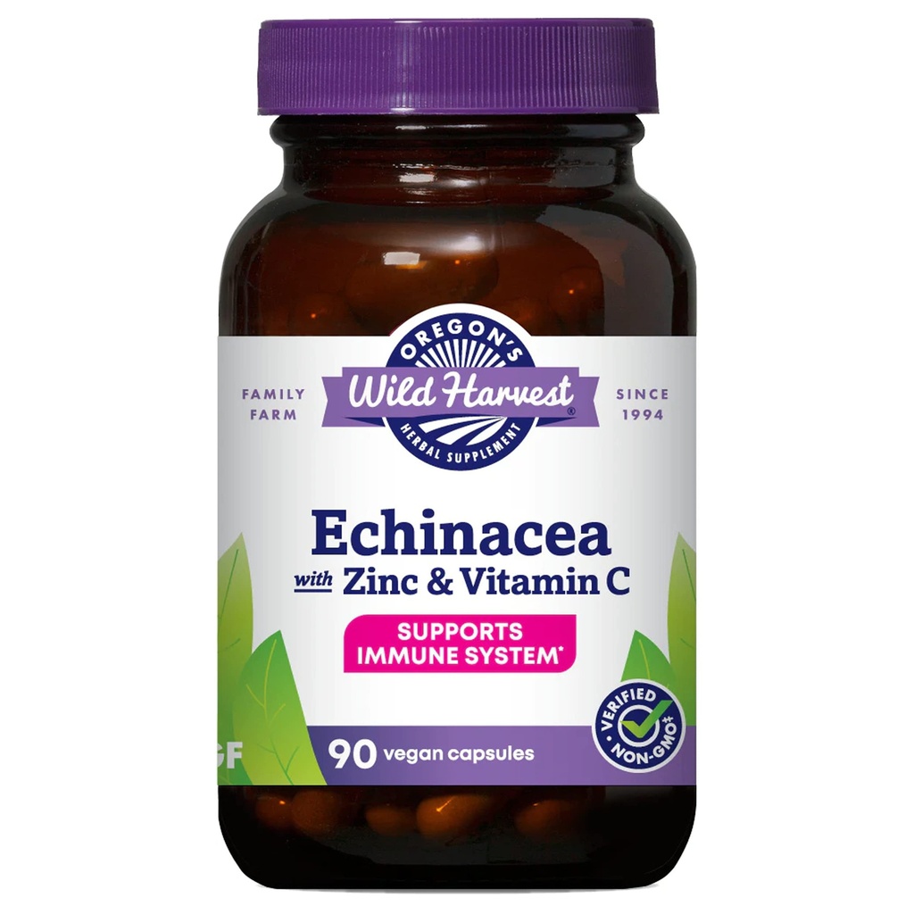 קציר פרוע של אורגון Echinacea עם Zinc ו ויטמין C קפסולות, 90 הרוזן