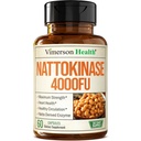 תוסף Nattokinase - תוספי בריאות הלב עם Nattokinase 4000 FU - מקס חיזוק תוספי תזונה - Enzymes עבור בריאות Circulation & Smooth Flow. Non-GMO & Vegan 60 קפסולות