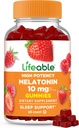 מלאטונין 10 מ"ג - גדול Tasting Natural Flavor Gummy תוסף -ten Free Vegetarian GMO-Free Chewable - for Help Falling Asleep and Staying Asleep - for Adults, Man, Women - 60 מסטיקנים