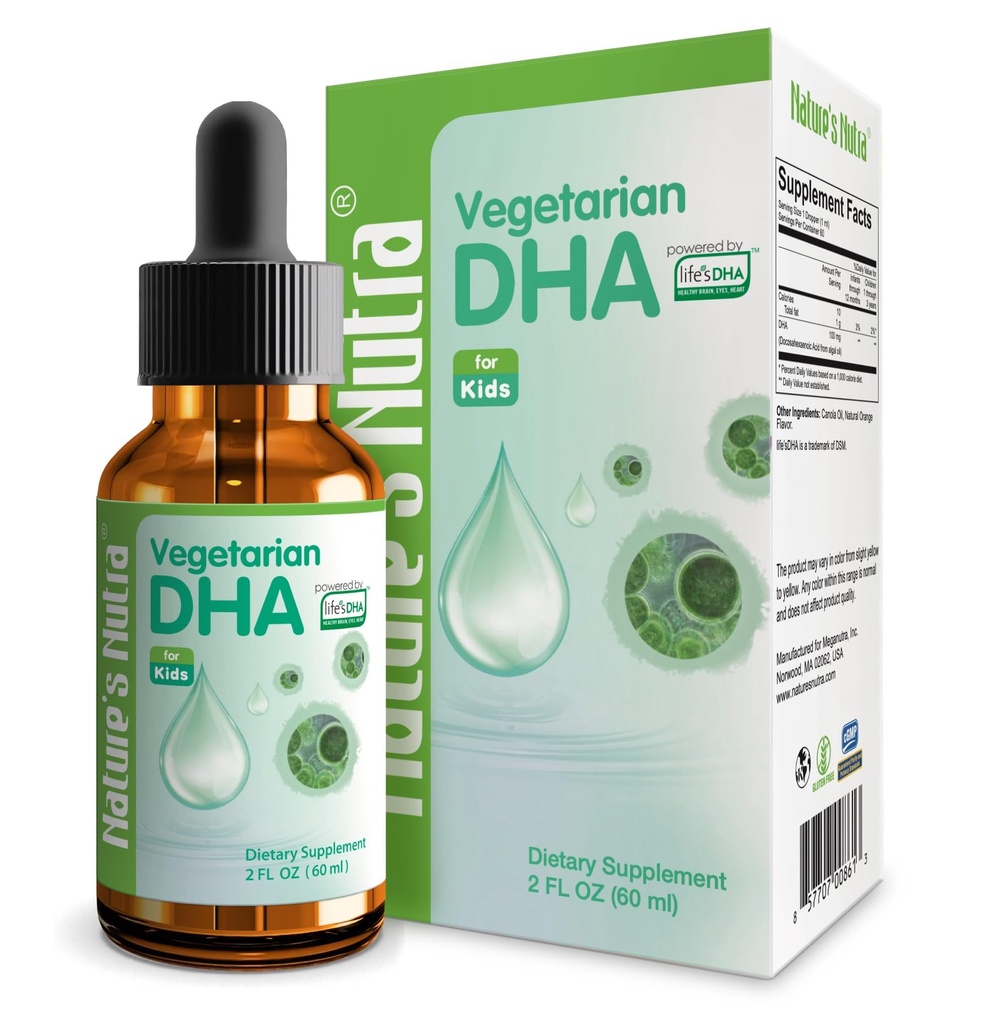 Nature's Nutra Vegetarian DHA, Premium נוזל DHA לתינוק, תינוקות, ילדים וילדים, non-GMO, DHA 100 מ"ג, מקור צמחי טהור, 2 Fl Oz (60 מ"ל)