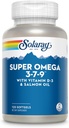SOLAרי Super אומגה 3 7 9 תומך עור בריא, יותר EPA, DHA, חומצות שומן חיוניות של שמן דגים מיני Softgel, 120ct