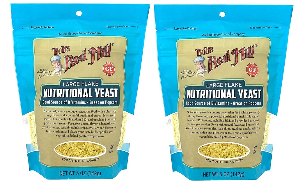 Bob's Red Mill Large Flake Nutritional Yeast 5 אוונס (Pack of 2) החלפת גבינה טבעונית