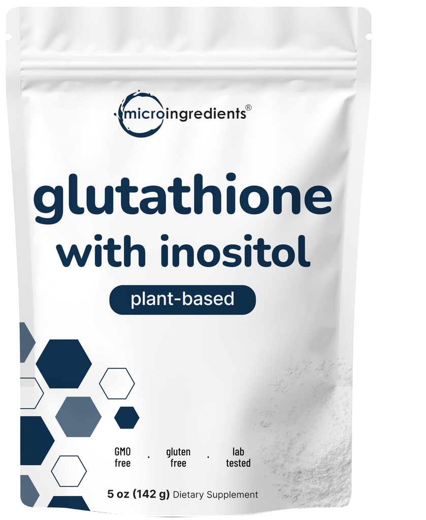 תוסף Glutathione, Pure Glutathione מופחת אבקה עם Inositol, 5 Ounce (9 חודשים אספקה), 2 ב 1 פורמולה, רכיבים Powerful Ingredients for Antioxidants, תומך בתפקוד Liver, טבעוני