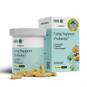 resB Lung תמיכה Probiotic תוסף בריאות Lung עבור מעשנים, Gut בריאות, Immune & Digestive תמיכה, נשימה טיפול, בזיליקת קודש ו Turmeric, ניסויים קלינית - 60 קפסולות