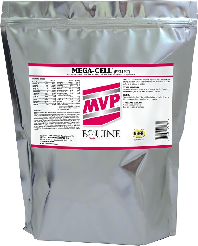 Mega-Cell (10lb) מאזן ויטמין ותמיכה מינרלים עבור סוסים