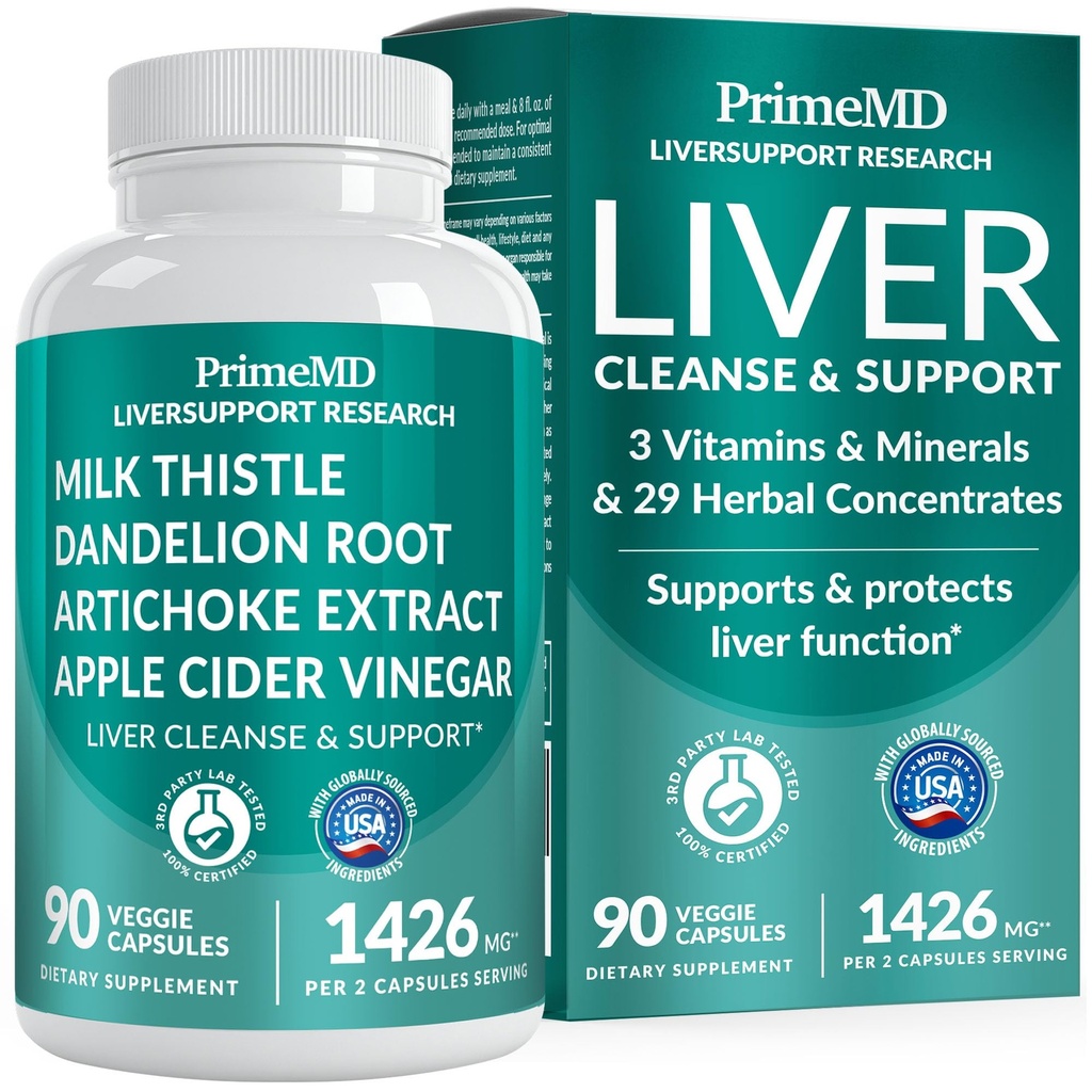 32-in-1 Liver Support with Milk Thistle Supplement - Liver Detox with Silymarin, Artichoke Extract & Beetroot אבקת - הרחבה של פורמולה ל- Liver ניקויse - 1426mg (90) ספירה (Pack of 1)