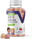 ילדים Calcium חניכיים עם ויטמין D3 - תמיכה בריאות העצם & Tooth בריאות - באופן טבעי מקורו Calcium 500 מ"ג פלוס ויטמין D3 1000iu - Gluten Free, GMO חינם - Tasty Chewable פירות חניכיים