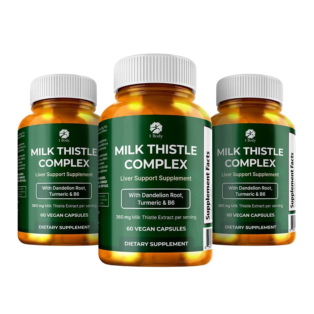 One Body Liver Support Triple Pack - 180 קפסולות - Milk Thistle ו Dandelion Root