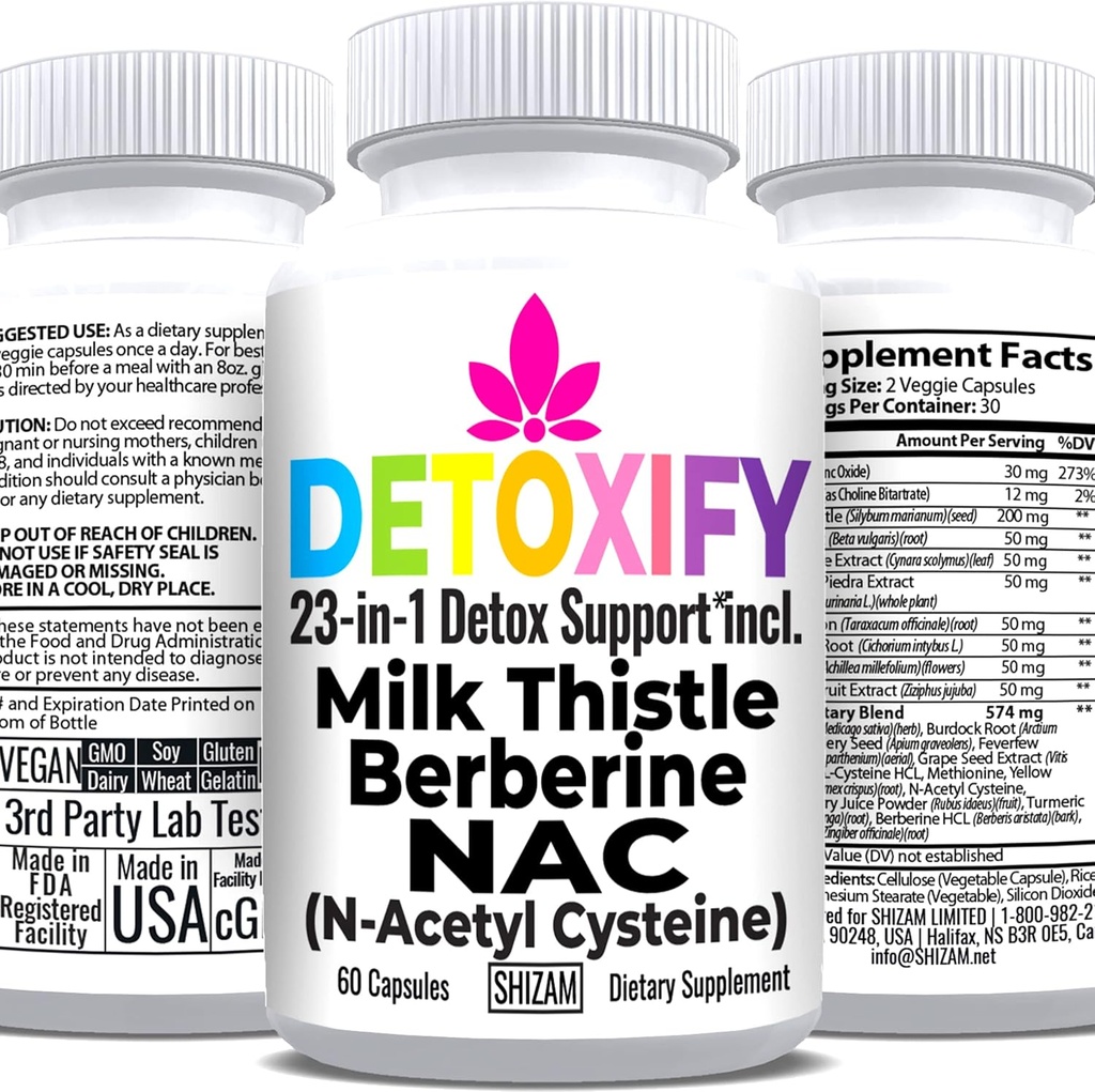 SHIZAM חלב Thistle NAC תוסף N-Acetyl Cysteine עבור Glutathione | Detox ניקויse תוסף
