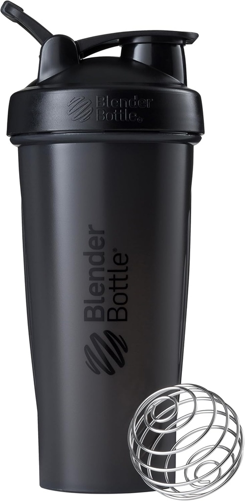 בלנדר בוטל קלאסי Shaker בקבוק מושלם עבור חלבונים שקד ו-Pre Workout, 28-Ounce, שחור