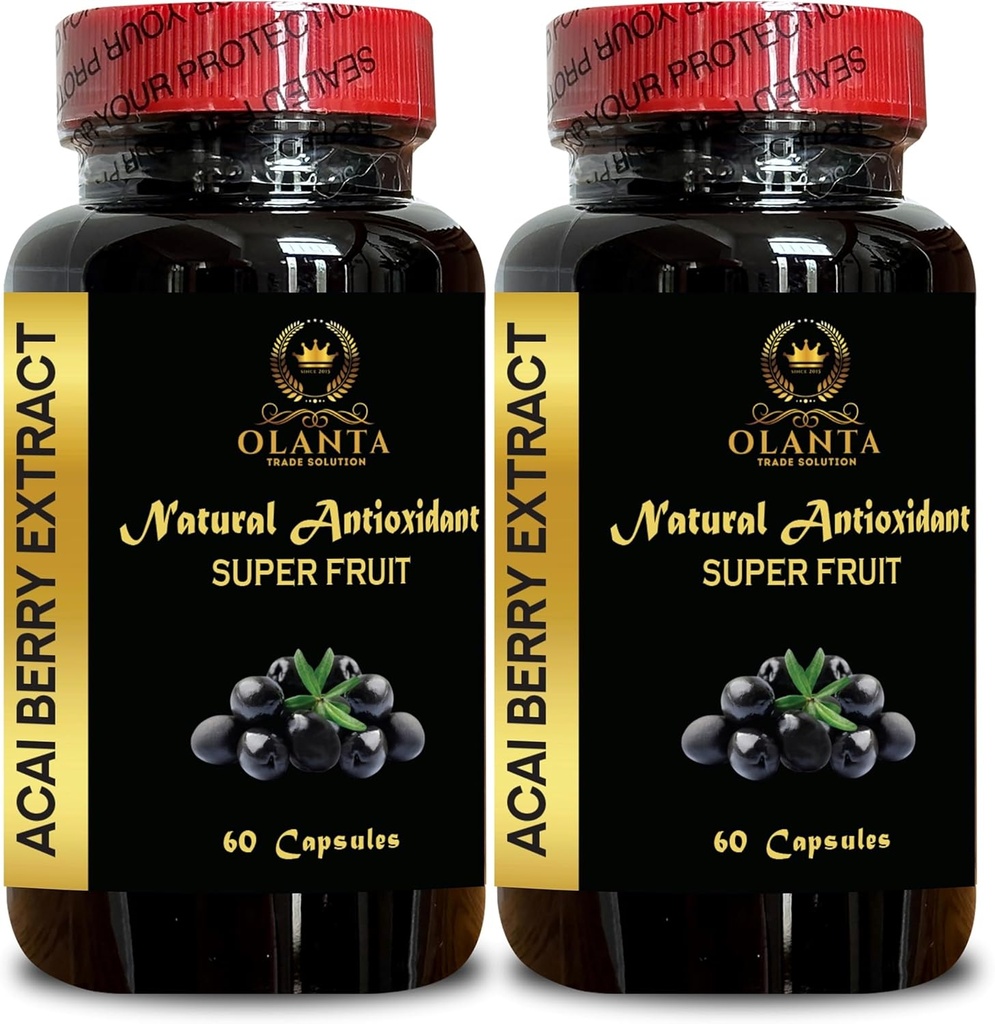 ACAI ברי לחלץ - Powerful Super Food Antioxidant Daily Band Acai ברי, acai ברי Juice אורגני, Energy Booster, acai Diet - 2 בקבוקי 120 קפסולות