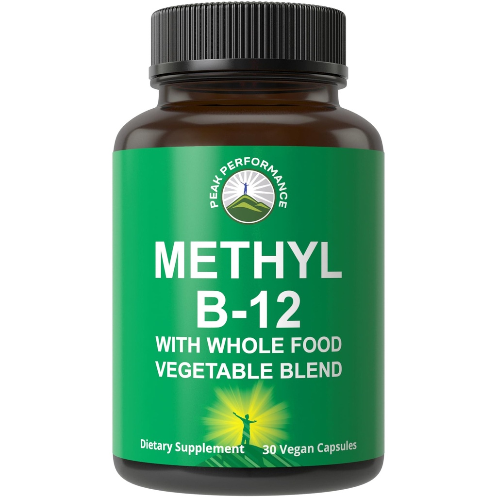 Methyl B12 ויטמין + תערובת מזון מלא של 25 ירקות ופירות עבור Max Absorption. ויטמין B12 Methyhydrobalamin - Methyl B-12 תוסף עבור אנרגיה, מיקוד וסיוע. 30 יום אספקה