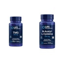 Life Extension TMG 500 מ"ג - Trimethylglycine תוסף - מעודד רמות Homocysteine בריאות ו N-Acetyl-L-Cysteine (NAC), Immune, Respiratory, Liver Health, NAC 600 מ"ג