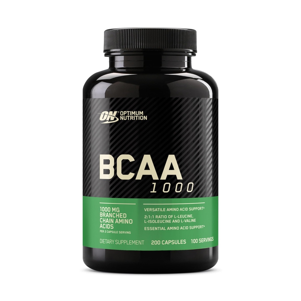 אופטימוס תזונה מיידית BCAA הזרוע שרשרת חיונית Amino Acids קפסולות, 1000 מ"ג, 200 הרוזן