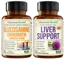 Glucosamine Chondroitin MSM עם Turmeric Boswellia & Liver ניקוי של Detox & תיקון 40+ Liver תוספת עם 50% Silymarin חלב תמצית עבור משותף ו Liver תומך