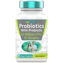 פרוביוטיקה עם Prebiotic: 50 מיליארד CFU - 10 Strain - 90 קפסולות צמחוניות | עם Acidophilus Probiotic for Digestive Health, Gut Health, & Immune Support