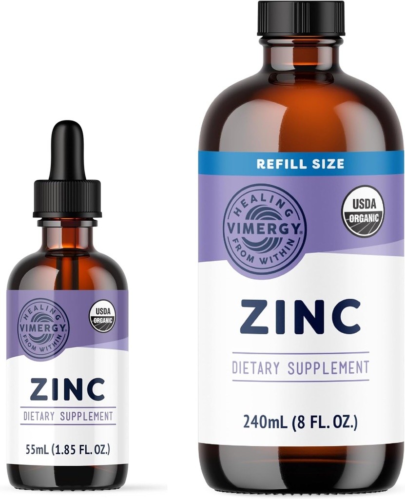 Vimergy נוזל Zinc 55 mL ו Zinc Refill 240 mL - Bundle