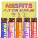 Misfits חלבונים טבעוני Bars - מתכון מעודכן / צמח מבוסס, סוכר נמוך ו Carb, חטיפים סיבים גבוהים | Variety Pack הדגימה כדי לבדוק את פלברס