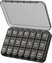 Daviky Pill מארגנת 3X ביום, כדור שבועי Box 7 Day, Travel Pill Case with Largeers, Light-Proof Pill Case for ויטמינים, תרופות, תוספים ושמן דגים (שחור)
