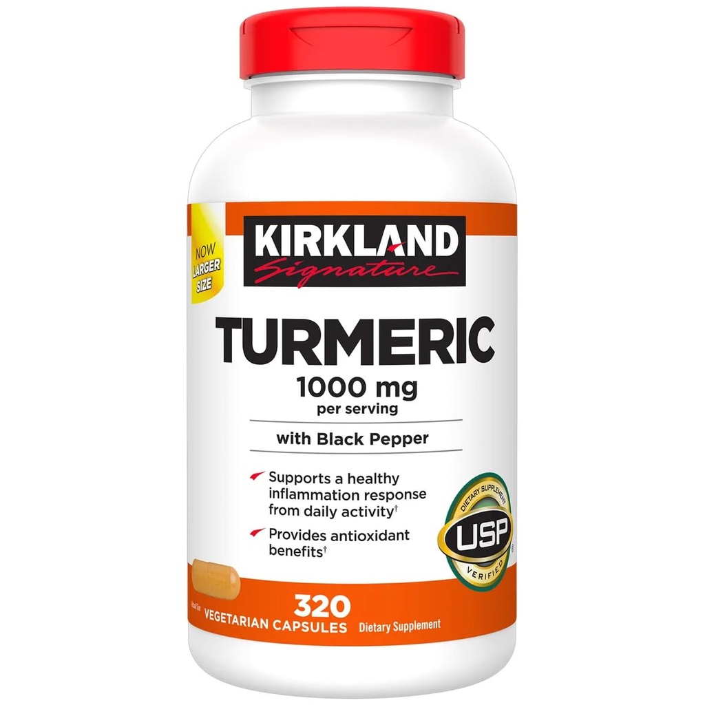 קירקלנד חותם Turmeric עם Black Pepper, 1000mg (320 Count)