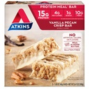 Atkins Vanilla Pecan Crisp חלבונים Meal Bar, High סיבים, 1g Sugar, 4g Net Carb Meal החלפת, Keto Friendly, 5 Count