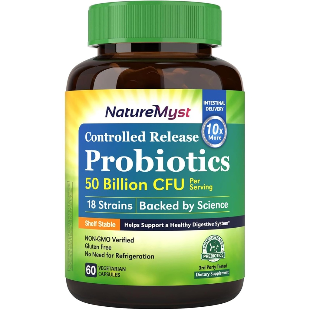 Probiotics 50 מיליארד לשרת, 18 Probiotic Strains, 60 קפסולות Veggie - non-GMO, Gluten Free