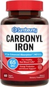 Carbonyl Iron, עם ויטמין C טבעי, Gentle על Stomach, High Absorption, עבור Red Blood Cell Function, תמיכה באנרגיה, טבעוני, 60 Tabs