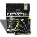 הגדלת פוליקת אלקטרוליטה Stick Packs (Strawberry קיווי | 20 Packets) w / 0 Sugar +BCAAs +B-Vitamins Electrolyte תוסף wassium Zinc & Magnesium עבור הידרה - Keto Electrolytes