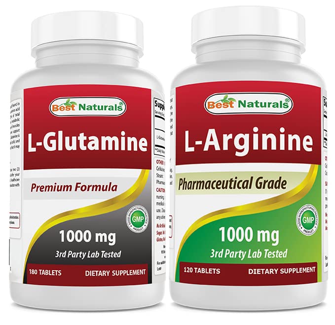 הטוב ביותר טבעי L-Glutamine 1000mg & L-Arginine 1000 מ"ג