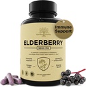 Elderberry עם ויטמין C, Zinc, & ג'ינג'ר - Potent Immune Booster 5000 Mg Elderberry, Zinc, ויטמין C - ויטמין non-GMO עבור מבוגרים כדי לעזור לך להרגיש Vibrant, 60 Caps.