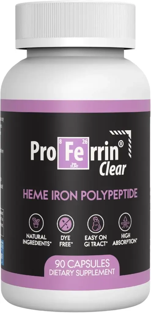פרופ'רין Clear Heme Iron תוסף, 90 קפסולות-עליון, Easy on the Gut, Natural, Made in the US