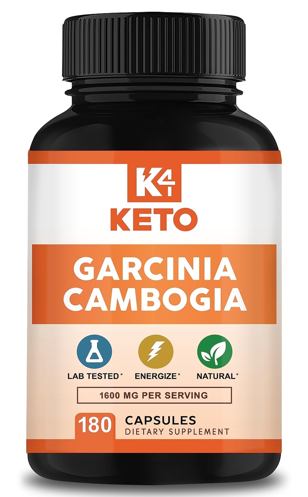 Garcinia Cambogia 1600 מ"ג (180 קפסולות) - גלולות מזון טבעי טהור - סטנדרטי Garcinia Cambogia אלטרנטיבי טיפות, חניכיים, נוזל, תה ואבקה