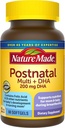 Nature Made Postnatal Multivitamin + DHA 200 מ"ג, 60 Softgels, כדי לתמוך אמהות סיעוד ותינוקות במהלך הנקה, ויטמינים פוסט לידתי ותזונה מונעת ברזל, ויטמין D3, Calcium, Iodine.