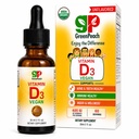 GreenPeach נוזל אורגני ויטמין D 400 עד 1600 IU - D3 טיפות עבור טודלר, ילדים, תינוקות ותינוקות, ויטמין D Baby Drops, טבעי, 60 משרתים