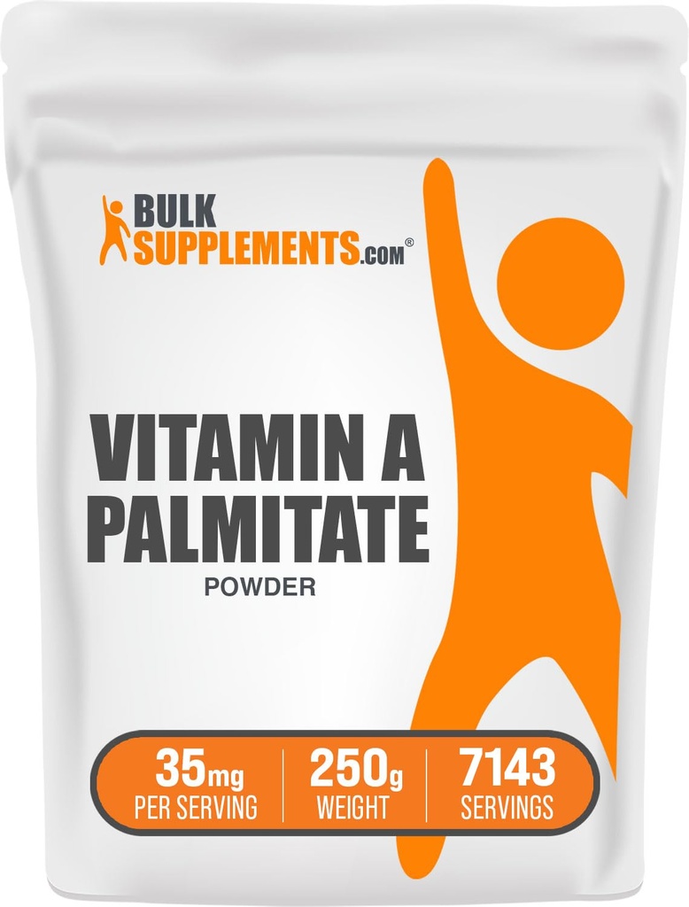 BulkSupplements.com ויטמין A Palmitate אבקת - כמו Retinol Palmitate, ויטמין A תוסף עבור Immune & עין תמיכה - Gluten חינם, 35 מ"ג לשרת, 250g (8.8 oz) (Pack of 1)
