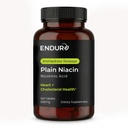 Endur Plain Niacin (Nicotinic Acid), Heart Health & Healthy Cholesterol Balance תוסף, Immediate-Release Formula, Gluten Free, 500mg (100 טבליות)