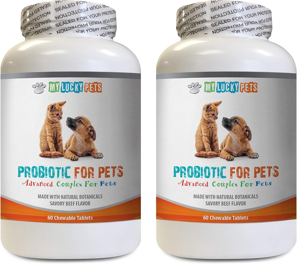 אנזימים של כלבים פרוביוטיים - PET PROBIOTIC - DOGS ו CATS - DIGEST BOOST - GET RID OF BAD BREATH ו- Stop DIARRHEA - lactobacillus salivarius Probiotics - 2 בקבוקים (120 טיפולים)