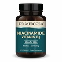 Dr. Mercola Niacinamide ויטמין B3-50 מ"ג ל- Tablet - תומך בבריאות המטאבולית - Non-Flushing - Mini Tabs - Non-GMO, Gluten-Free & Soy-Free - 270 משרתות (270 טבליות)