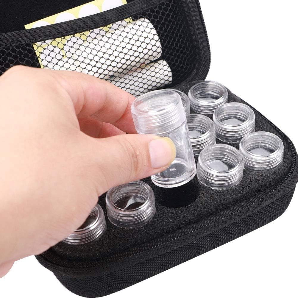 חברת Travel Pill Productionser with 15 Divided Tiny Bottles & Writable Label, Sweet Zippered Pill Box for Medicine & ויטמין Holder