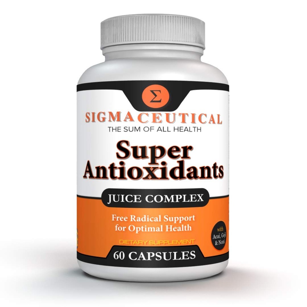 Super Antioxidant כמוסות - 6 Superפרי בלגן עם ג'י ברי, Acai, Resveratrol for Immune Support - Skin Health & Daily Wellness - 60 Count Made in USA