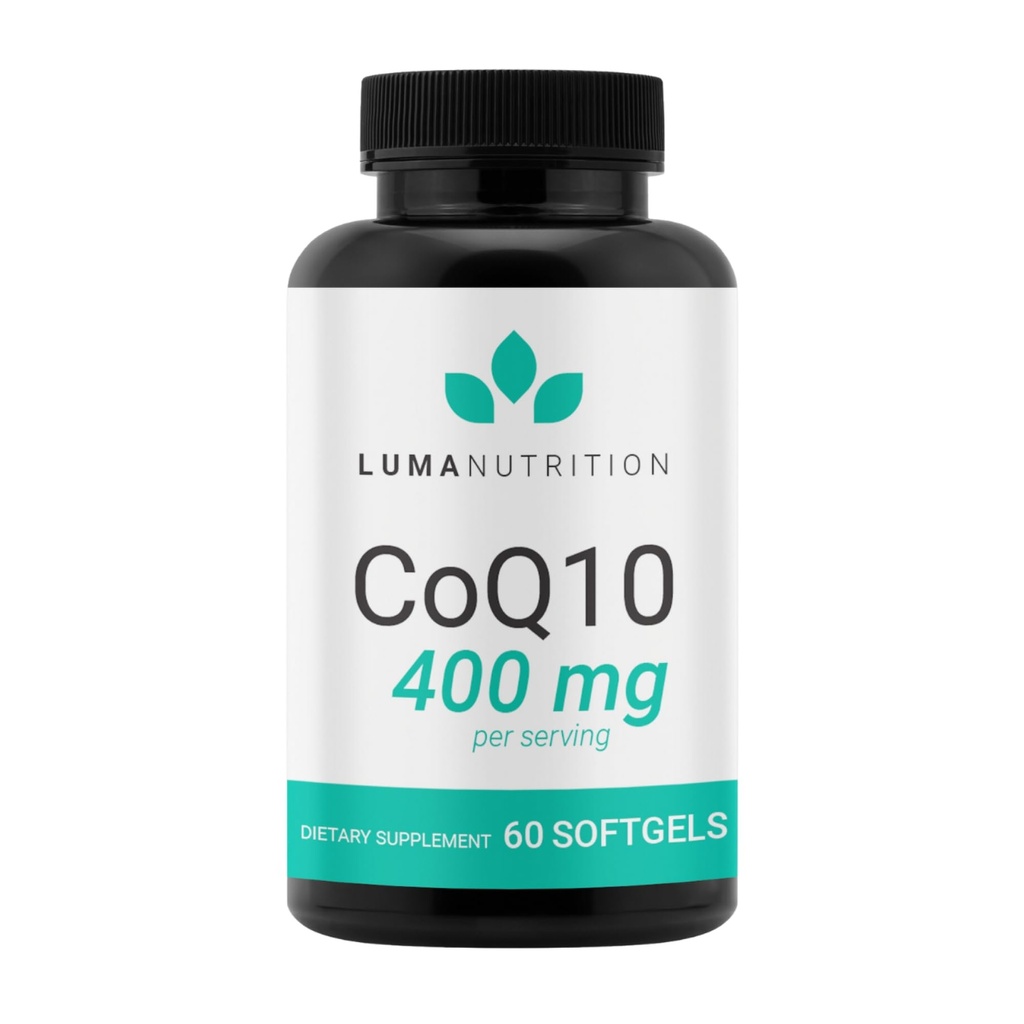 Luma Nutrition CoQ10 400 מ"ג Softgels - High-Absorption Coenzyme Q10 - Co Q-10 200 מ"ג / 400 מ"ג פרבר - בריאות הלב - 60 נוזל Softgels
