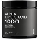 Toniek 1000 מ"ג Ultra High Power Alpha Lipoic Acid כמוסות - גבוה מאוד Purified 99% + USP סטנדרטי - 120 קפסולות ALA תוסף