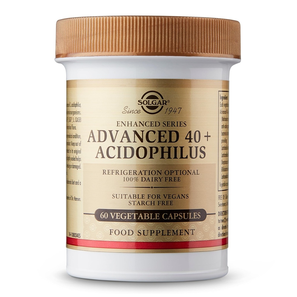 Solgar מתקדם 40+ Acidophilus, 60 קפסולות ירקות